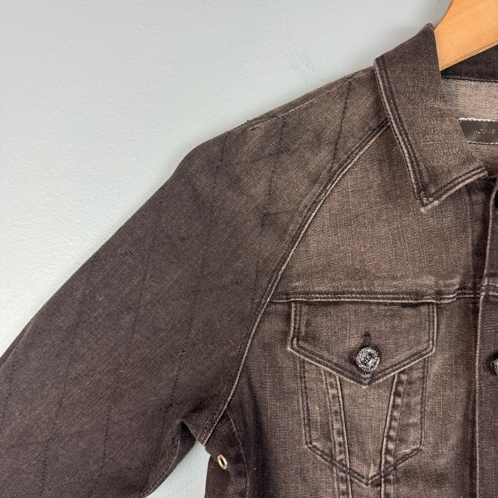 MOTHER Speedster Bully Womens Large Black Washed Denim Jean Jacket Pockets - Picture 5 of 10